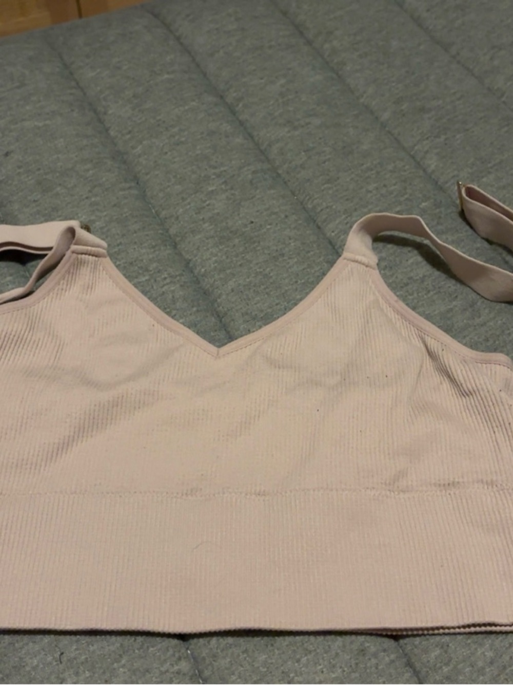 cream sports bra with adjustable straps